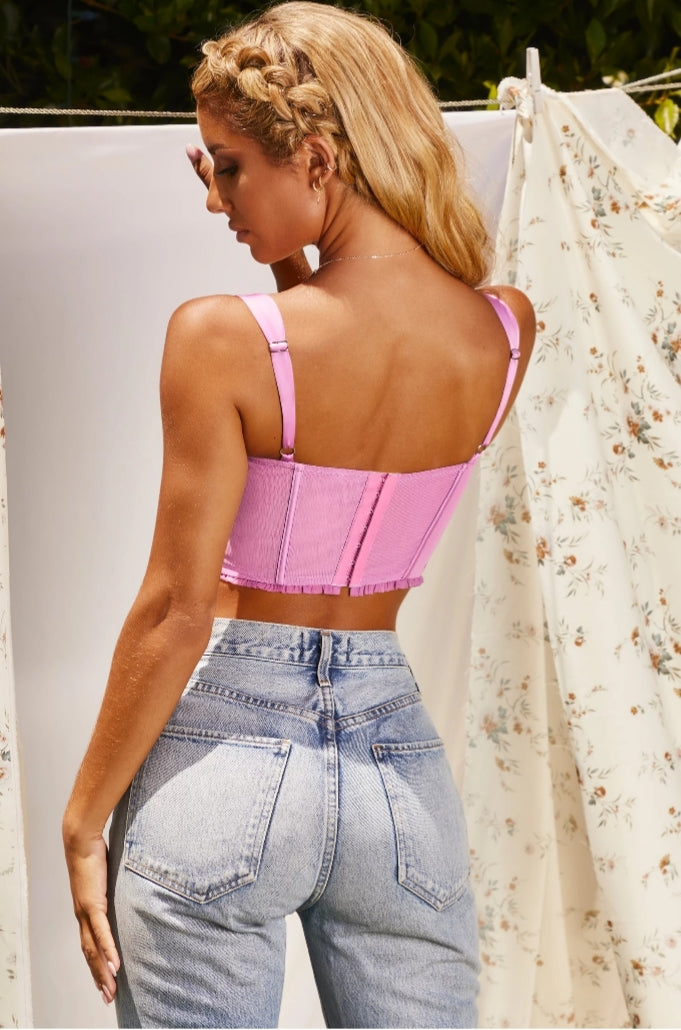 It's A Match Ruched Strappy Crop Top
