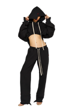 Load image into Gallery viewer, COUCOO ASYMMETRIC, FITTED CROTCH TRACKSUIT BOTTOMS IN CARBON
