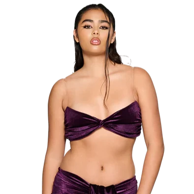 COUCOO KWAI CROP TOP IN AUBERGINE