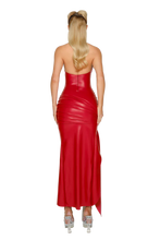 Load image into Gallery viewer, COUCOO VEGAN LEATHER JAYA DRESS IN CHERRY JUICE
