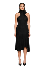 Load image into Gallery viewer, COUCOO ELYSEE DRESS IN POMEGRANITE SEED / SATIN BLACK
