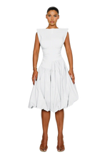 Load image into Gallery viewer, COUCOO TAKLA MIDI DRESS IN CRUSHED ICE / HIBISCUS / SATIN BLACK / FRESH BREATH
