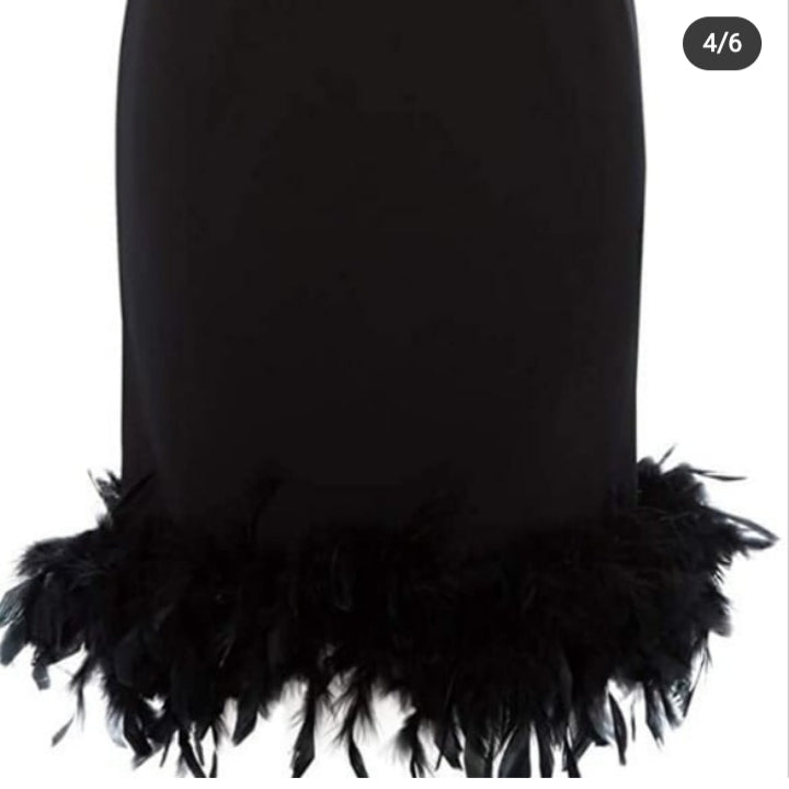 Fashion missguided black feather dress